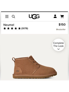 UGG Neumel Chukka Boots - Chestnut Size 12